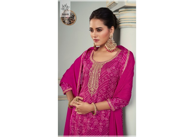 Vinay Fashion Kuleesh Muga Salwar kameez Suits Pink