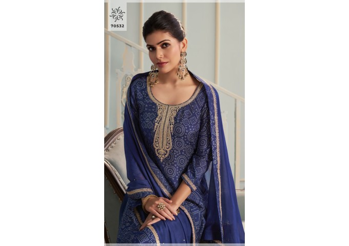 Vinay Fashion Kuleesh Muga Salwar kameez Suits Blue
