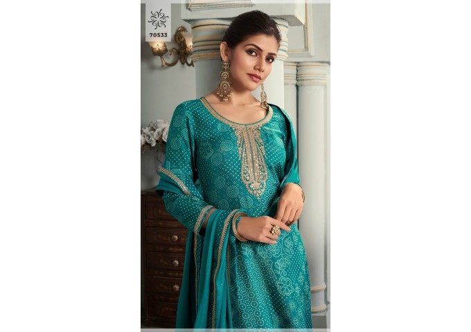 Vinay Fashion Kuleesh Muga Salwar kameez Suits Green