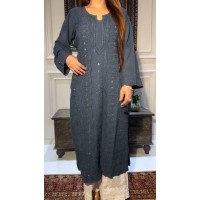 LFH BE DN 336 TRENDING KURTA PLAZZO SET WITH  EMBROIDERY AND FOIL THREAD WORK