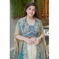 LFH BE DN 339 EXCLUSIVE THREE PIECE WESTERN OUTFIT FOR DESIGNER LOOK MULTI COLOR