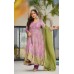 LFH DN 5097 DESIGNER ANARKALI GOWN CHINON WITH EMBROIDERY WORK PINK