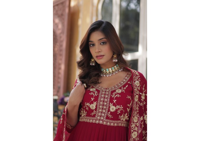 DN 9224 Anarkali Gown With Embroidery Work