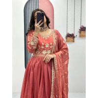 LFH TP DN 239 Fendi Heavy Embroidery Thread & Sequence Work Orange