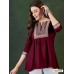 Designer Rayon Tunic Tops with Embroidery Work Multi Color
