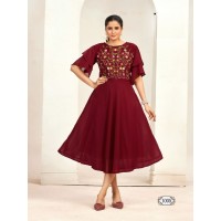 Summer Kurti Heavy Georgette Butti  With Inner Stitched Collection Maroon