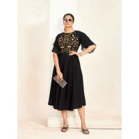 Summer Kurti Heavy Georgette Butti  With Inner Stitched Collection Black