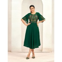 Summer Kurti Heavy Georgette Butti  With Inner Stitched Collection Green 2
