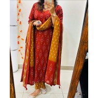 Brand Showroom Piece Original Embroidery Suit Red