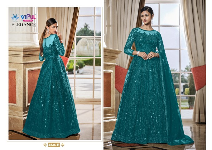  Vipul Elegance 4836 Salwar Suit Green