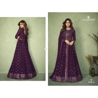 Aashirwad Aadhiya DN 9163 Heavy Fox Georgette with Embroidery Sequence Work With Back Side Full Work Purple