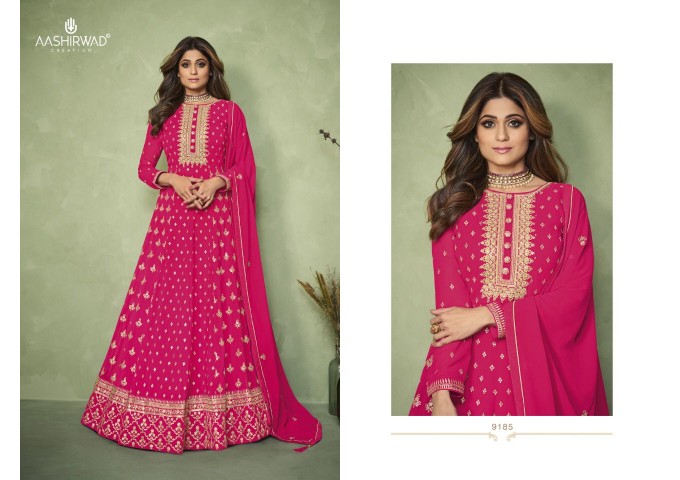 Aashirwad Creation Carnival  DN 9188 Suit Heavy Fox Georgette with Embroidery Sequence Work With Back Side Full Work Pink