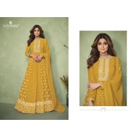 Aashirwad Creation Carnival  DN 9188 Suit Heavy Fox Georgette with Embroidery Sequence Work With Back Side Full Work Yellow