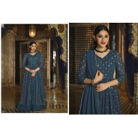 SN DN 2046 to 2049 Real Georgette Anarkali Suit Blue