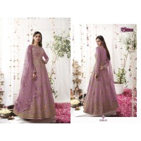 Swagat Violet Gown Suit DN 5305 Heavy Butterfly Net With Embroidery Pink