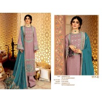 Lfh Dn 117 Fox Georgette Embroidery Suit Pink