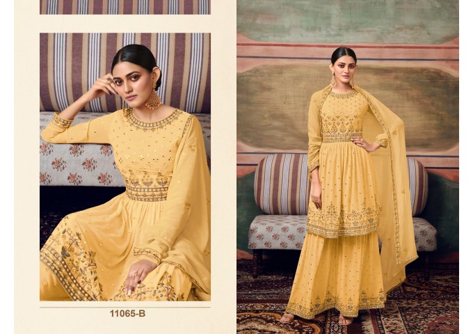 Maisha Salwar Suit  DN 11065 Frock Suite Yellow