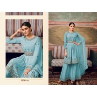 Maisha Salwar Suit  DN 11065 Frock Suite Sky Blue