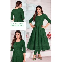 Nayra Beautiful Gown Kurti with Scheffler Work Green