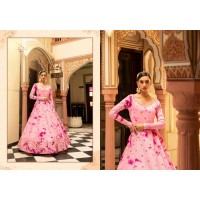 Shibori Print with Sequence Embroidered Work Anarkali Suit Pink