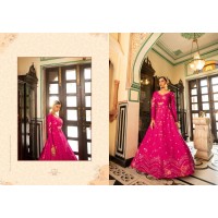 Shibori Print with Sequence Embroidered Work Anarkali Suit Dark Pink