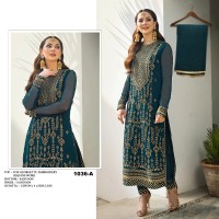 DN 1036 Heavy Fox Georgette With Heavy Embroidery & Sequence Work With less Suit Shine Green 