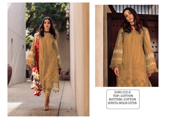 DN 152 Heavy Cotton With Embroidery Work Kurti Plazzo Yellow