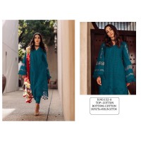 DN 152 Heavy Cotton With Embroidery Work Kurti Plazzo Blue