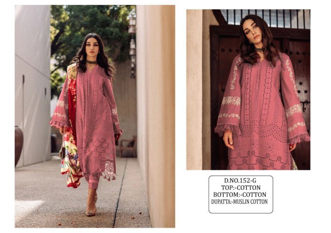 DN 152 Heavy Cotton With Embroidery Work Kurti Plazzo