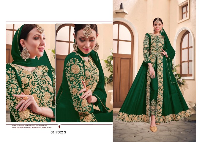 Suit DN 17002 Anarkali Gown Dark Green 2