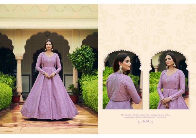 Anarkali Gown with Koti DN 4761 Suit Purple