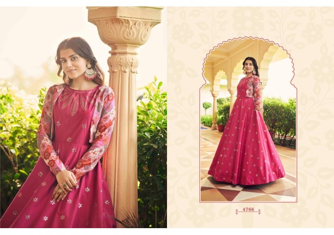 Anarkali Gown with Koti DN 4761 Suit Pink