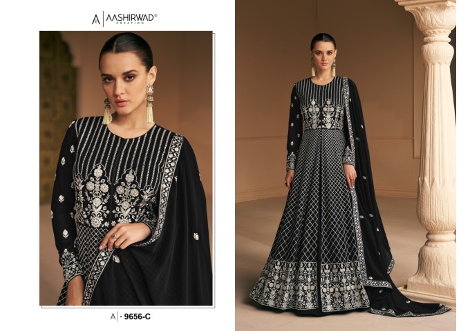 Aashirwad  Creation Almora DN 9656 Gown Suit Black