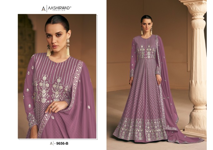 Aashirwad  Creation Almora DN 9656 Gown Suit Pink