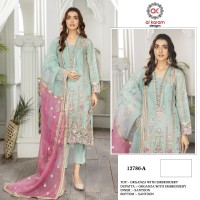 Alkaram DN 12786 Heavy Organza With Heavy Embroidery  (3mm) sequence Work Suit Green