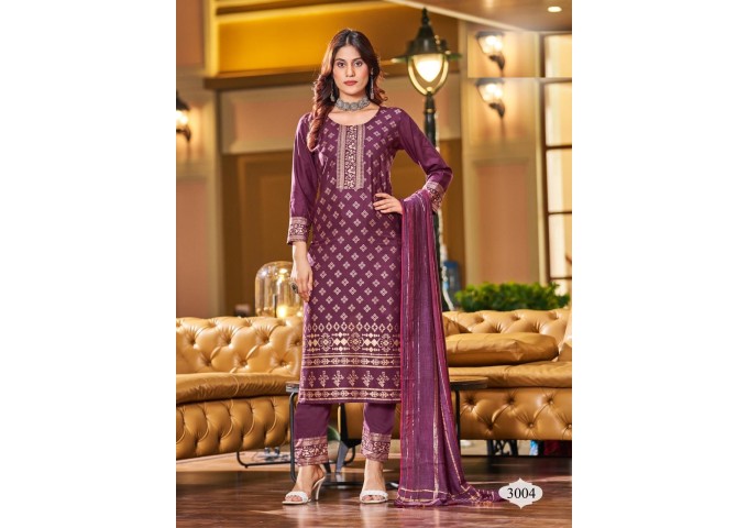 Masmin Vol 2  Readymade Salwar Suit Purple