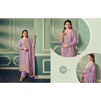 Pure Viscous Jacquard Silk Vinay Kaseesh Aarzoo Salwar Kameez Suit Light Purple