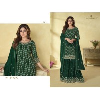 Aashirwad Creation Rihana Sharara Suit Green
