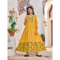 Mamta Anarkali Gown With Embroidery Yellow