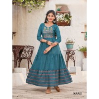 Mamta Anarkali Gown With Embroidery  Blue