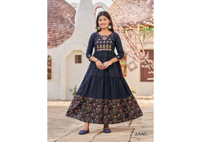 Mamta Anarkali Gown With Embroidery Black