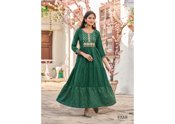 Mamta Anarkali Gown With Embroidery Green