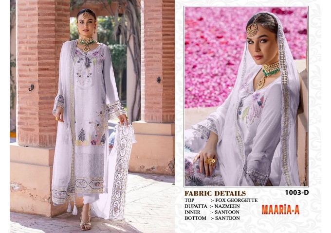 MAARIA-A DN 1003 Heavy Fox Georgette with Embroidery Sequence Work With Khatli Work Suit Purple