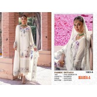 MAARIA-A DN 1003 Heavy Fox Georgette with Embroidery Sequence Work With Khatli Work Suit White