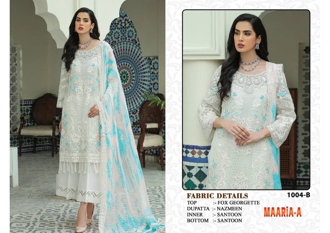 MAARiA-A Present DN 1004 Heavy Fox Georgette with Embroidery Sequence Work With Stone Suit 3