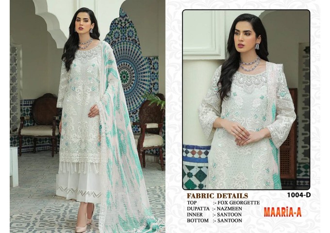 MAARiA-A Present DN 1004 Heavy Fox Georgette with Embroidery Sequence Work With Stone Suit 4