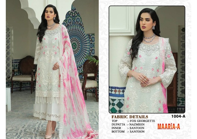 MAARiA-A Present DN 1004 Heavy Fox Georgette with Embroidery Sequence Work With Stone Suit 5