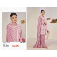 MAARiA-A Heavy Fox Georgette with Embroidery Jarkhand Work With Sequence With Khatli Work Light Pink