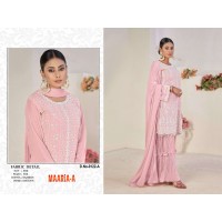 MAARiA-A Heavy Fox Georgette with Embroidery Jarkhand Work With Sequence With Khatli Work Pink