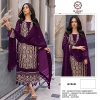 Alkaram DN 16786 Heavy Georgette With Heavy Embroidery  (3mm) Rainbow sequence Work Purple